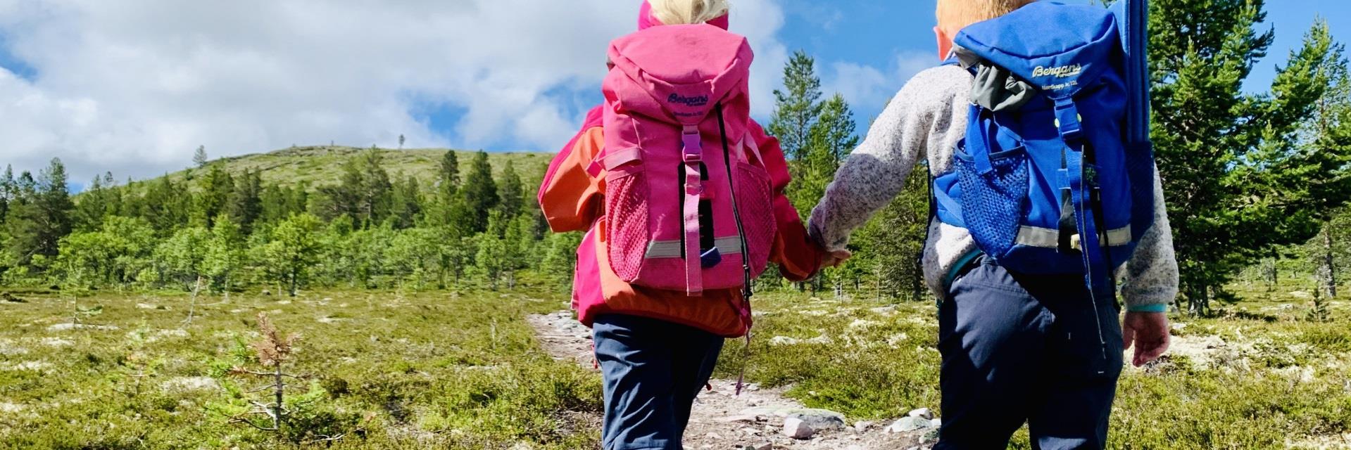 Barn på fjelltur