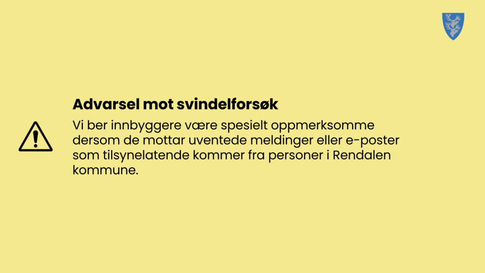 Lenke til artikkel: Advarsel mot svindelforsøk – noen utgir seg for å være kommunedirektøren