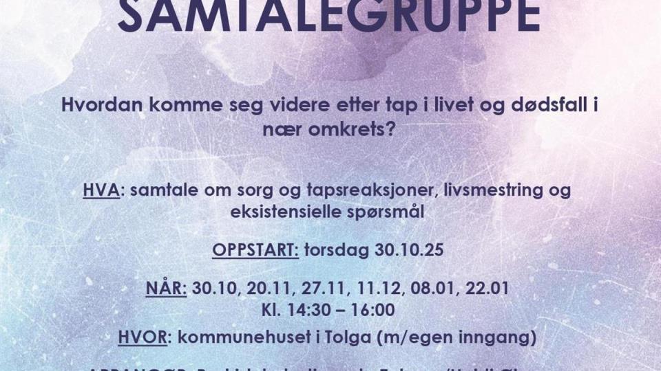 Lenke til artikkel: Tolga inviterer til samtalegruppe